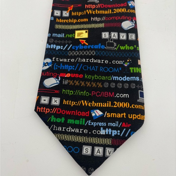 Addiction Novelty Men’s Classic Length Tie IT Computer Lingo 100% Polyester - Picture 5 of 7